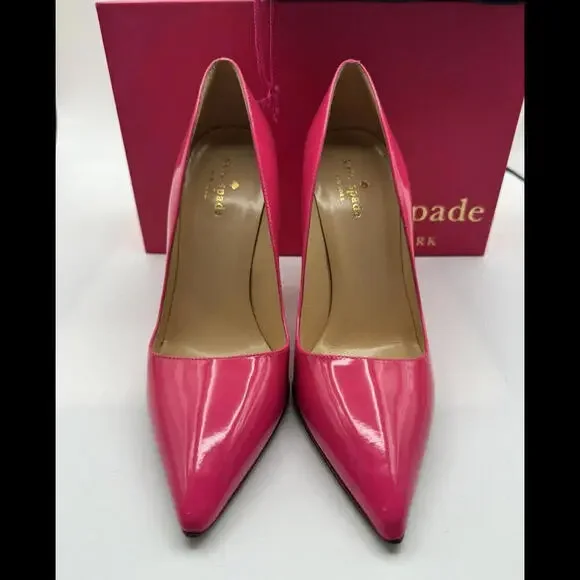 Kate Spade Licorice Pump Heels Lipstick Pink Size 7.5 US - Picture 3 of 8
